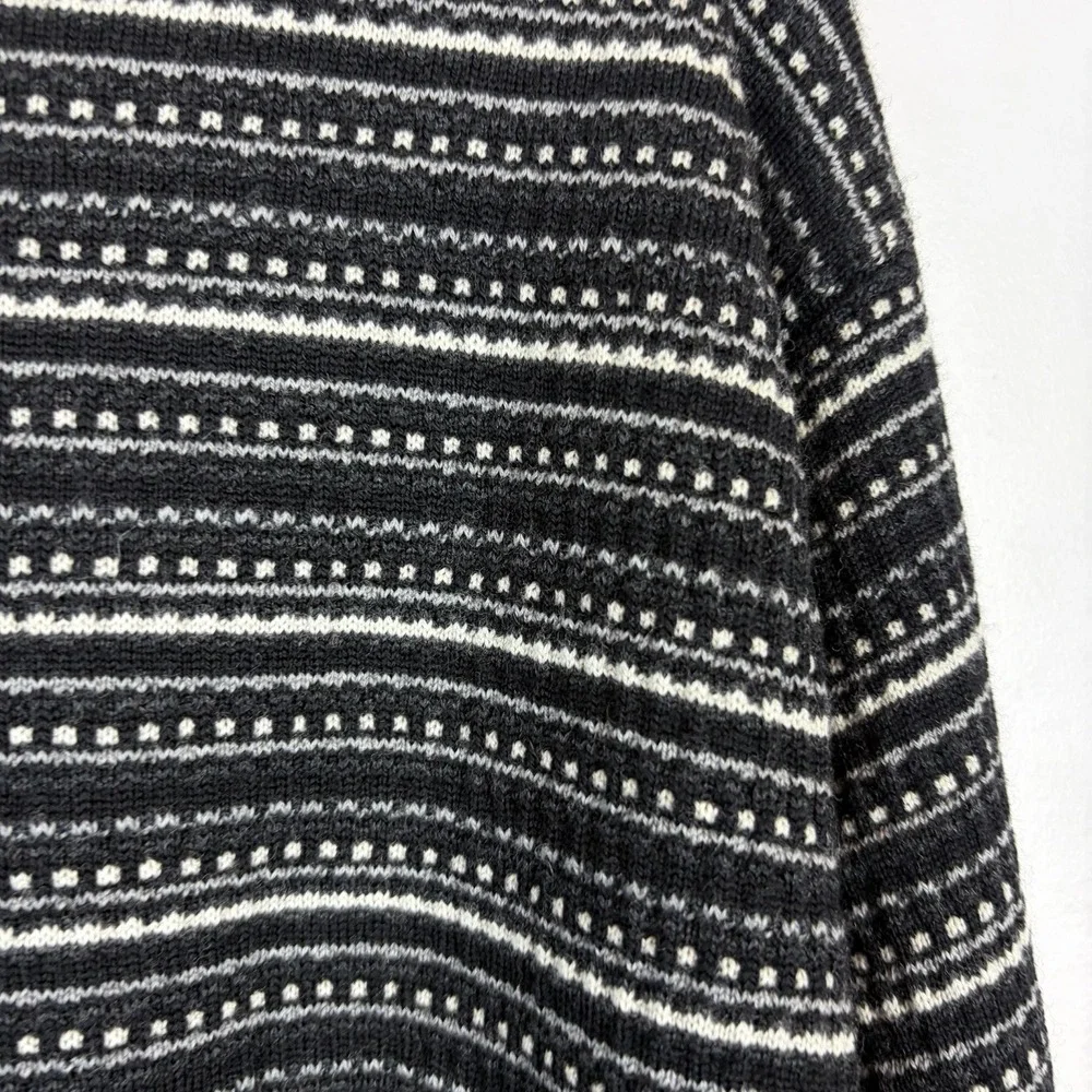 Polo Golf Ralph Lauren Sweater Men XL 100% Merino Wool Black Stripe Print Preppy